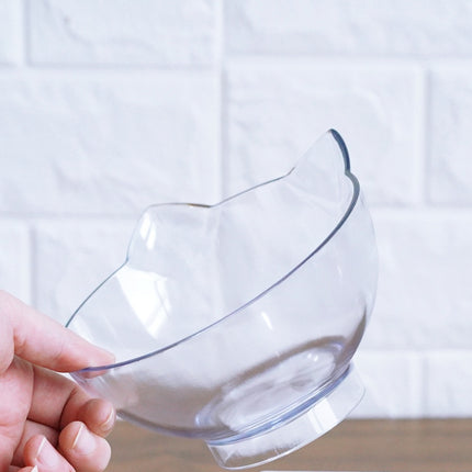 New Inclined Food Cat Ear Oblique Mouth Transparent Single Pet Bowl