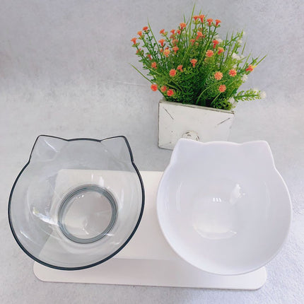 Cat Double Bowl Cat Food Bowl Protects Cervical Vertebra