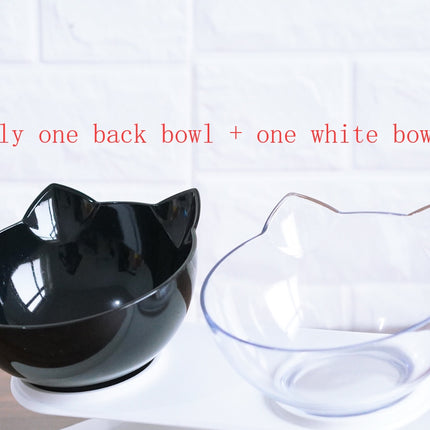 New Inclined Food Cat Ear Oblique Mouth Transparent Single Pet Bowl