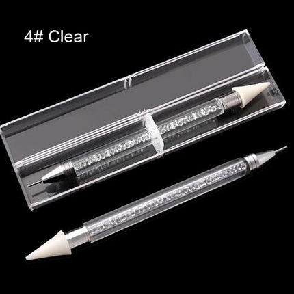 Dual-ended Nail Dotting Pen Diamond Painting Pen Crystal Beads Handle Rhinestone Studs Picker Wax Pencil Manicure