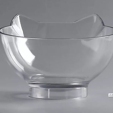 New Inclined Food Cat Ear Oblique Mouth Transparent Single Pet Bowl