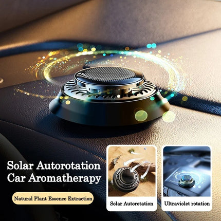 Portable Kinetic Car Air Freshener Solar Powered Double Ring Rotating Air Cleaner Perfume Fragrance Diffuser