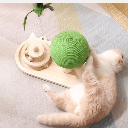 Pet Cat Tree Toys Cat Scratch Post Pet Furniture Scratching Post Cats Claw Scratcher Double Sisal Balls Cat Accessories