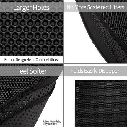 Kitty Cat Litter Mat Trapping Honeycomb Double Layer Design Waterproof Double Layer EVA Cat Litter Pad Waterproof Non-slip Sand Basin Filter Kitten Dog Washable Mattress