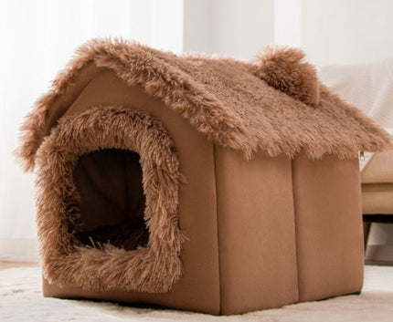 Foldable Dog House Pet Cat Bed Winter Dog Villa Sleep Kennel Removable Nest Warm Enclosed Cave Sofa Pets Supplies