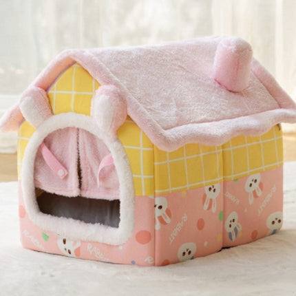 Foldable Dog House Pet Cat Bed Winter Dog Villa Sleep Kennel Removable Nest Warm Enclosed Cave Sofa Pets Supplies