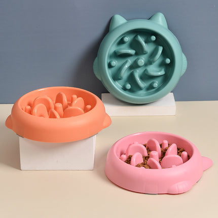 Pet Dog Cat Slow Feeder Bowls Anti Choking Slow Feeder Dish Bowl Home Dog Eating Plate Anti Gulping Bowl Supplies